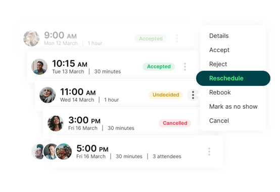Easily cancel, reschedule or rebook appointments