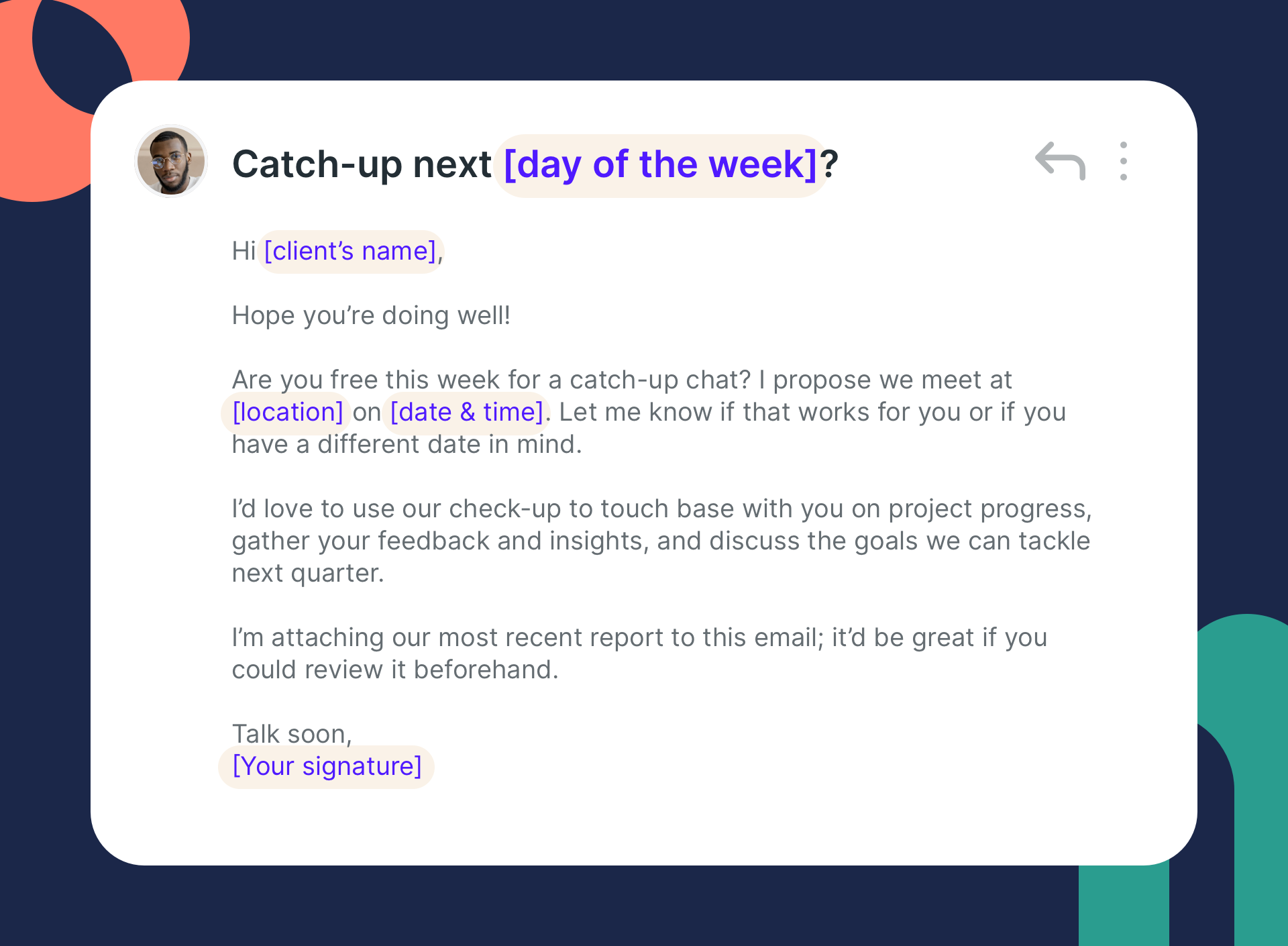 client catch up email example