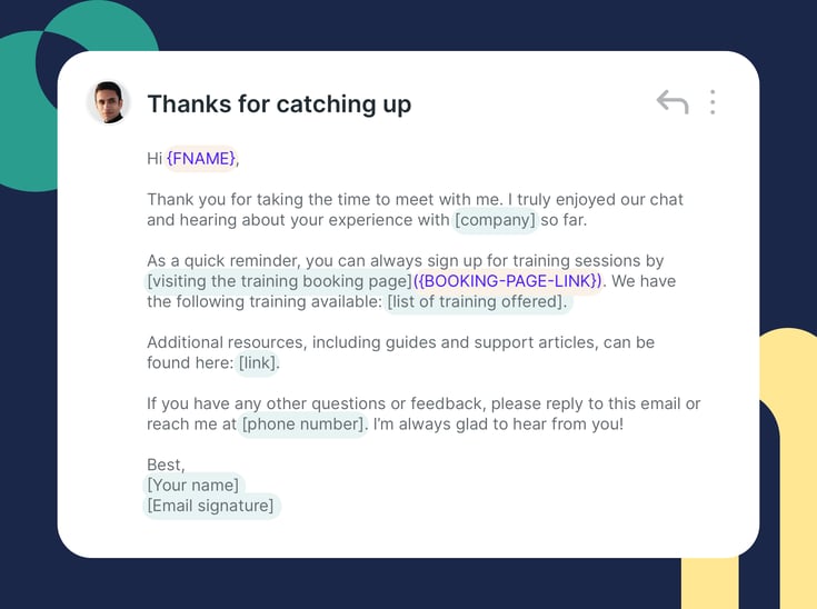 client check-in email follow up template