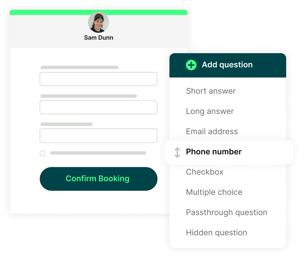 customizable booking form