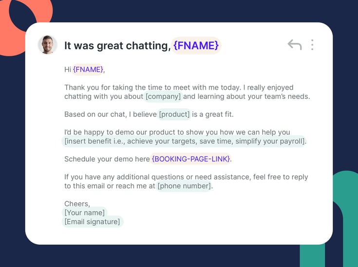 discover meeting email follow up template