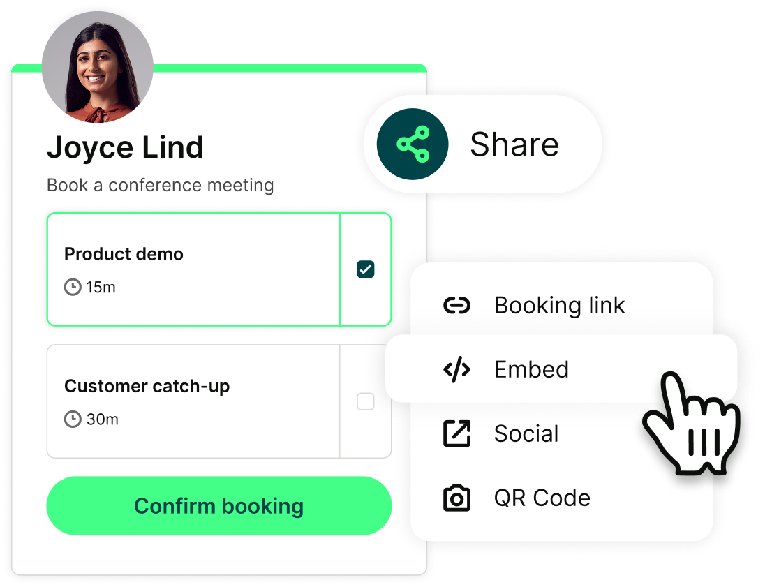 easily share trade show booking page