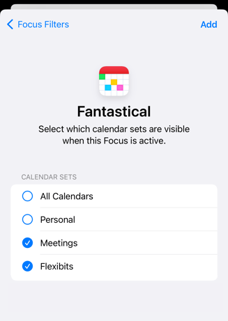 fantastical focus filter