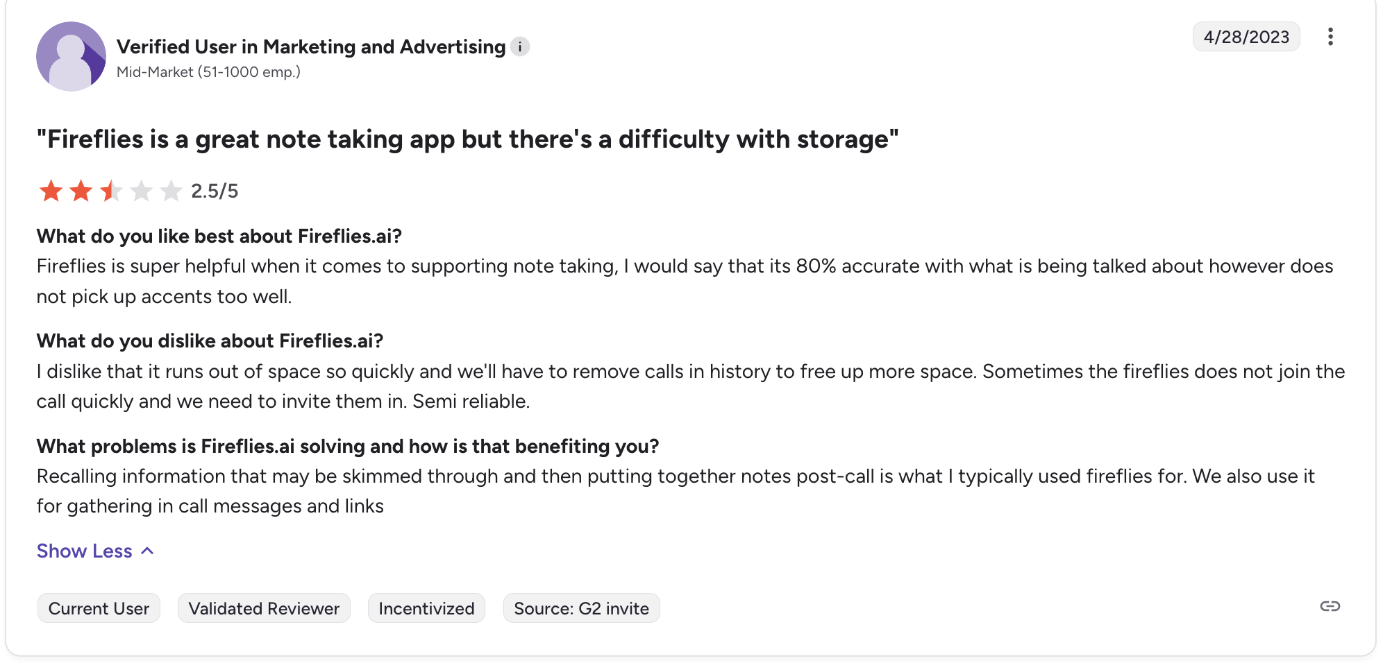 fireflies negative review