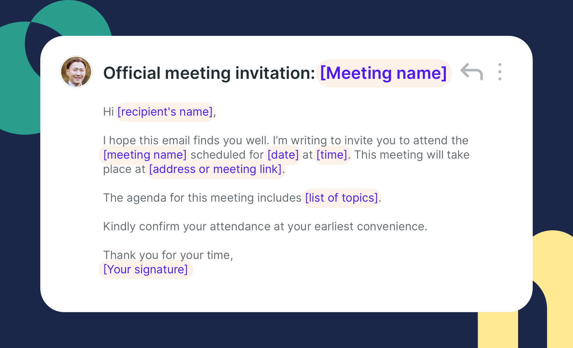 formal meeting invitation email template