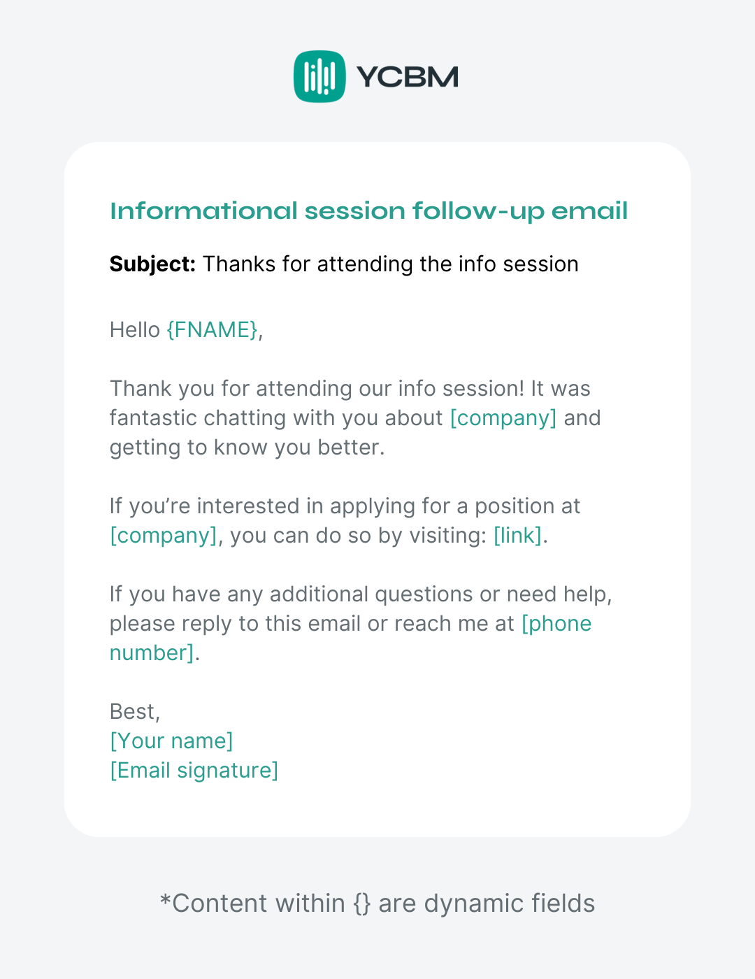 informational session follow-up email