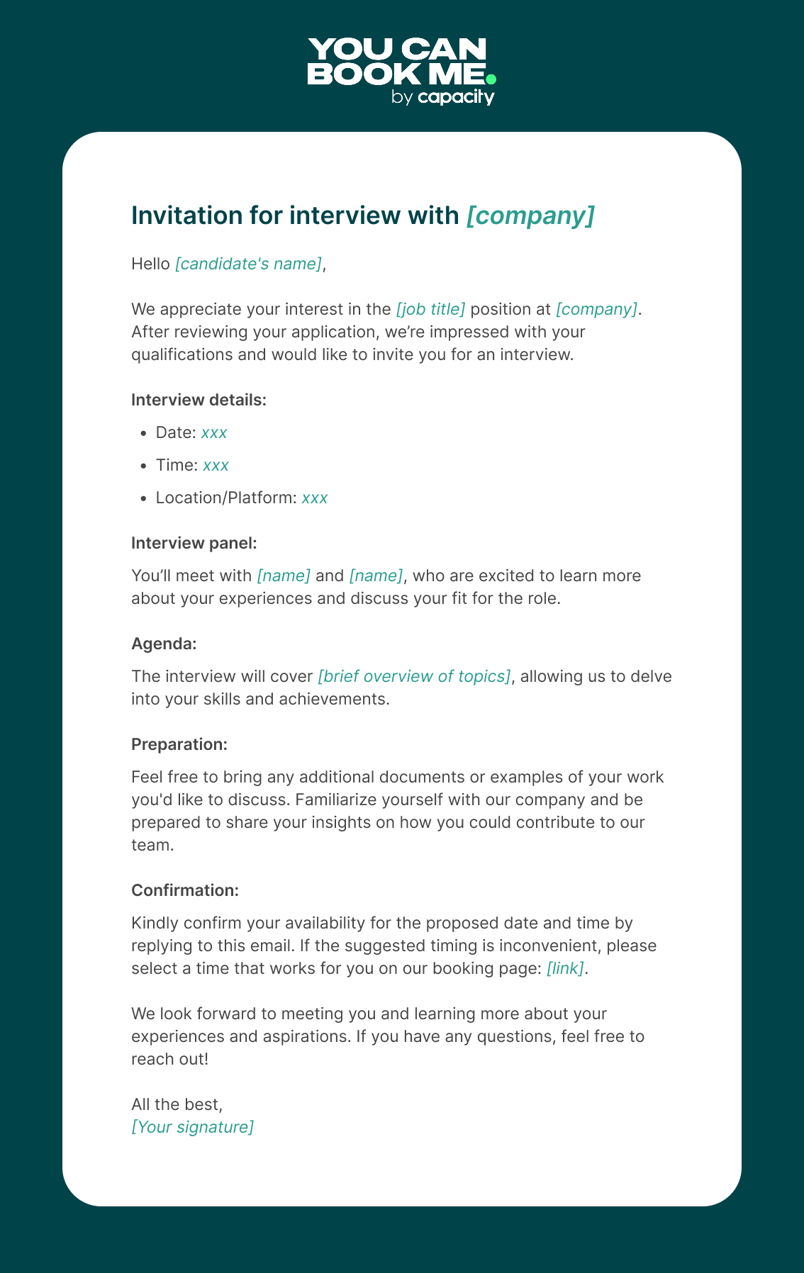 interview meeting invitation example