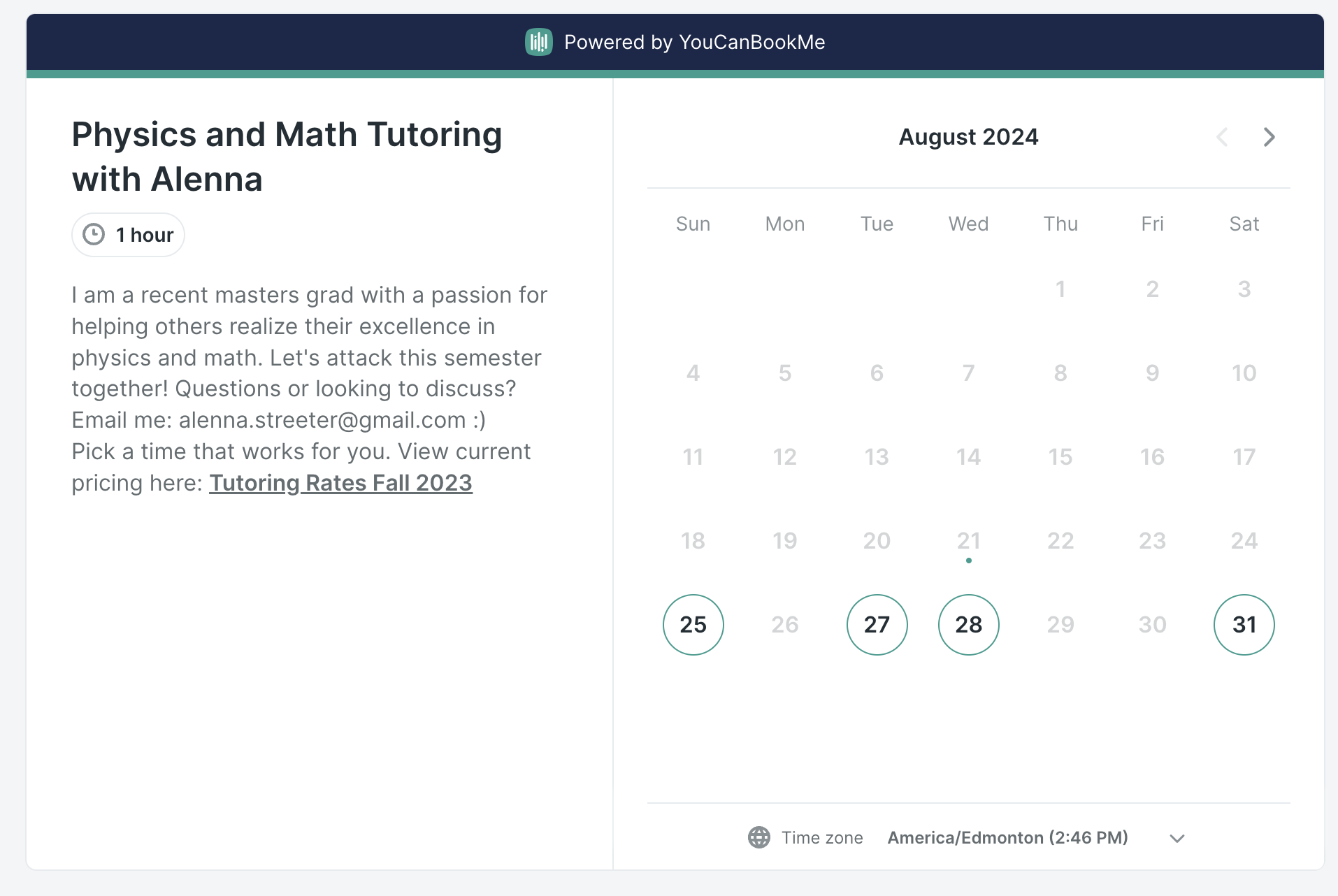 math and phsyics tutor example