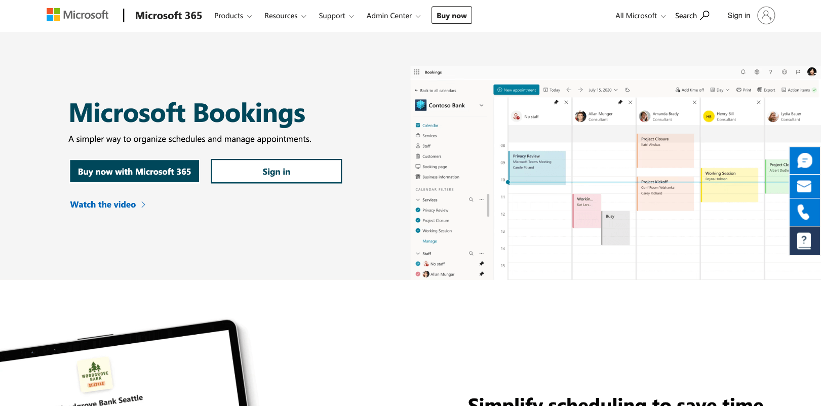 Microsoft bookings scheduling tool