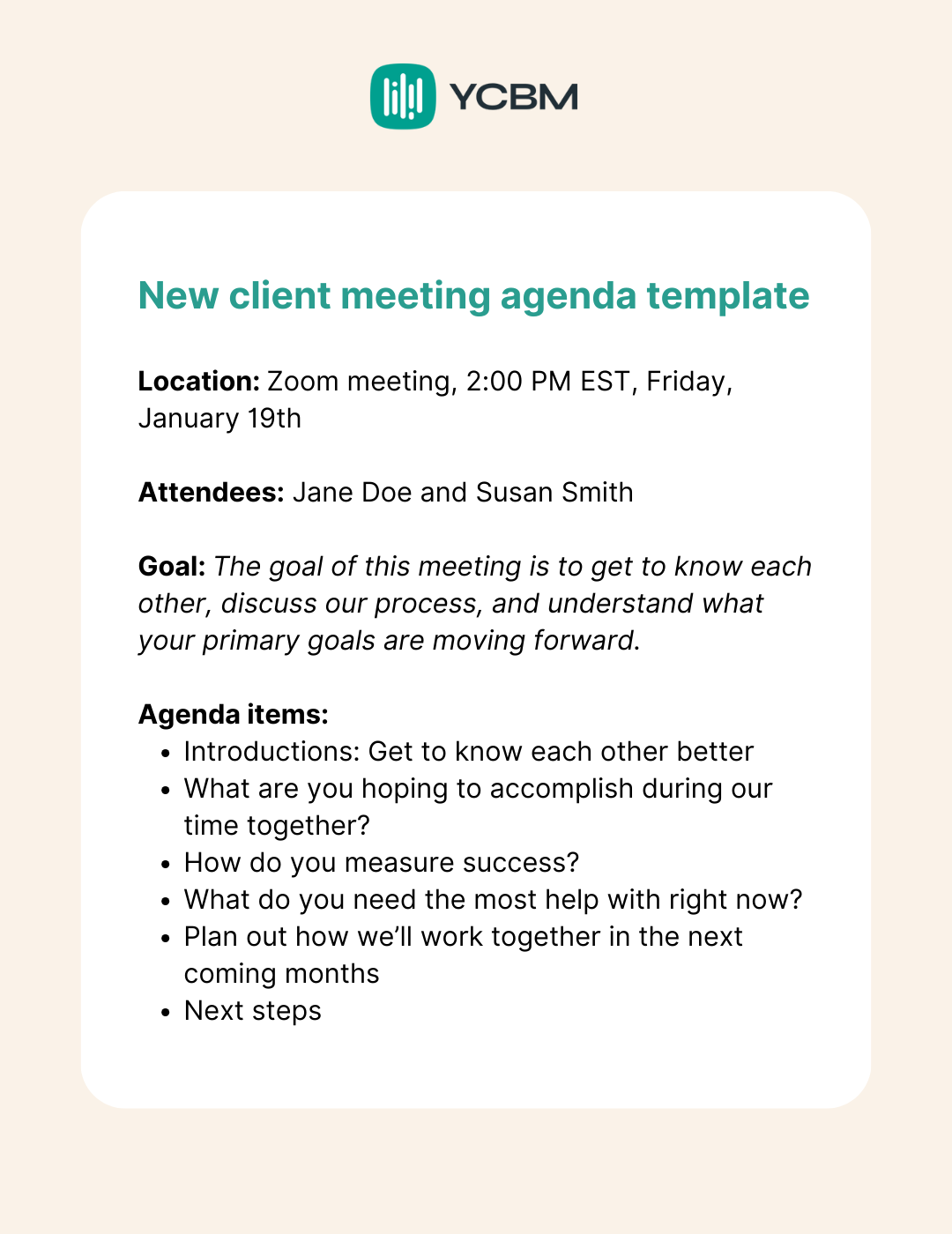 new client meeting agenda template