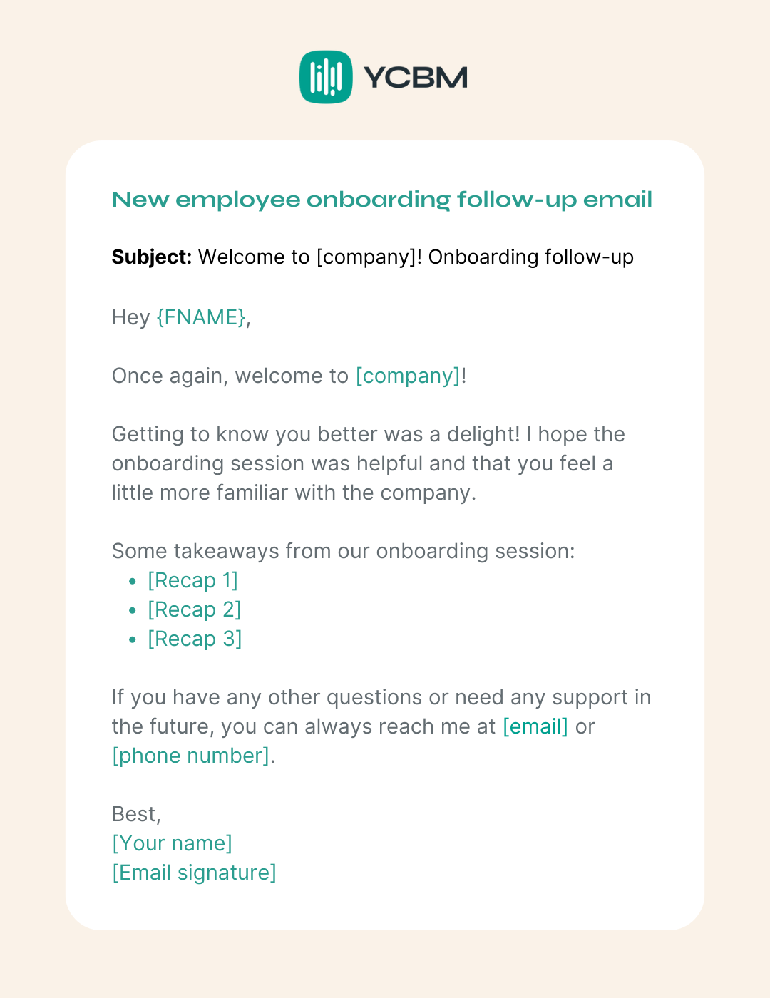 new employee onboarding follow-up email