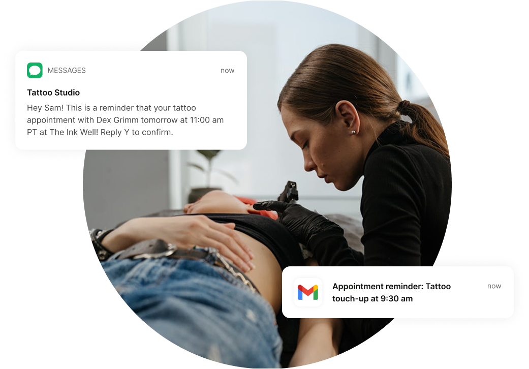 notificaitons to reduce tattoo appointment no shows