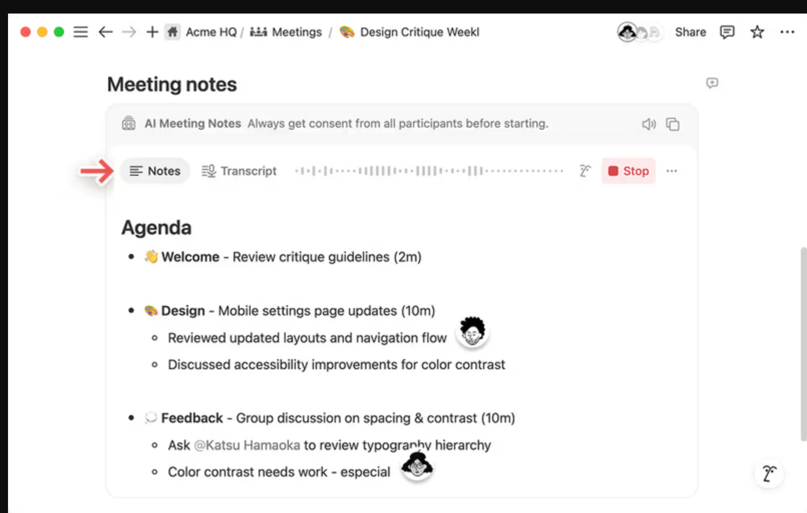notion meeting notes