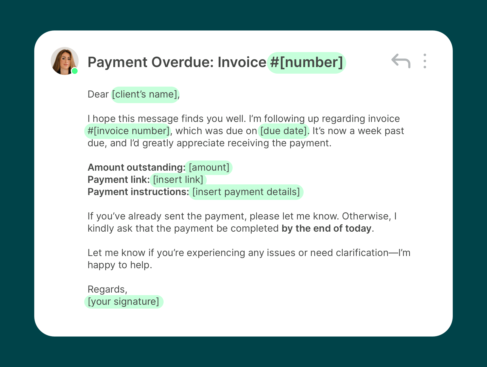 payment reminder email -  - remnder, payment due soon