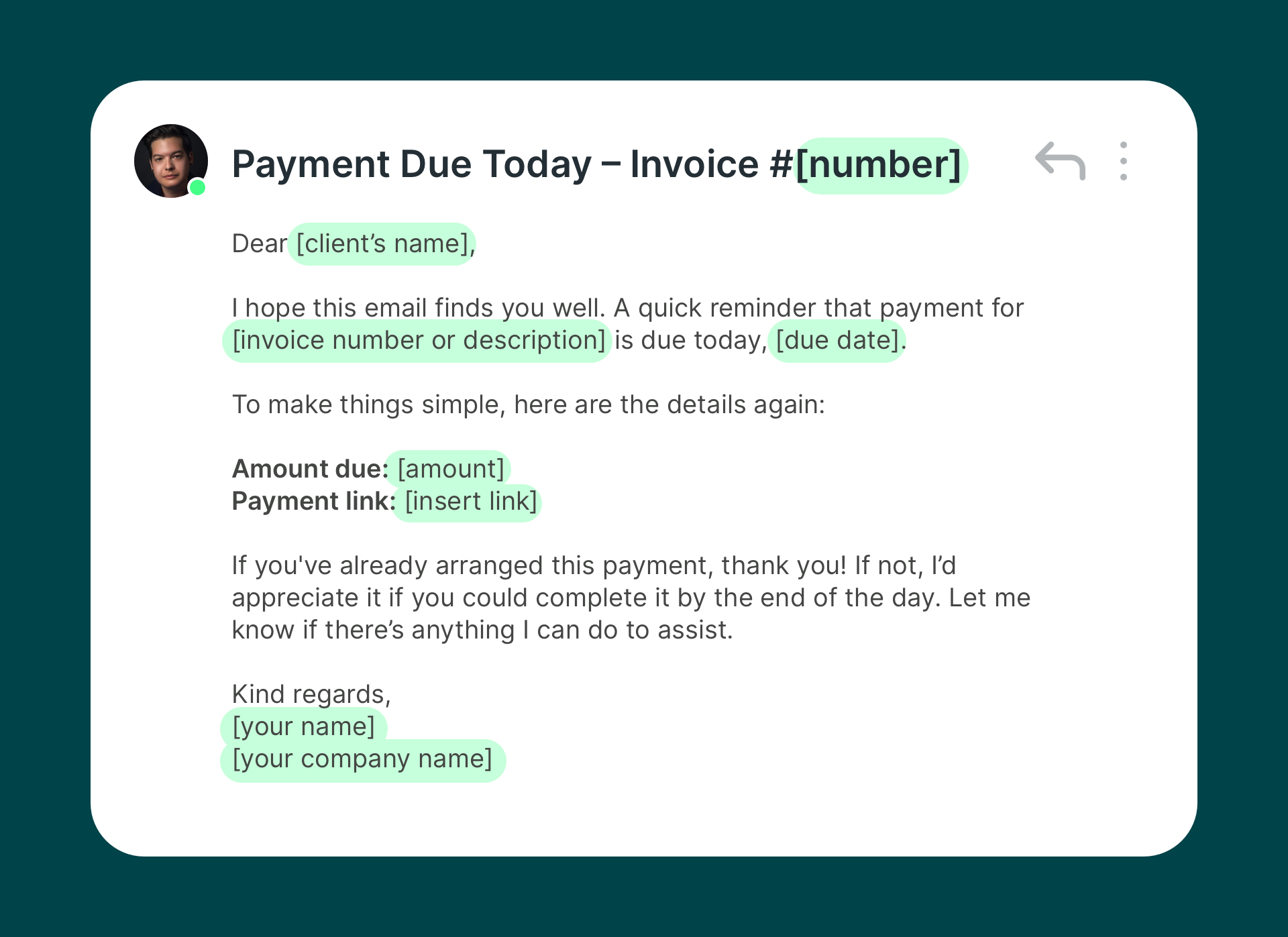 payment reminder email - payment overdue