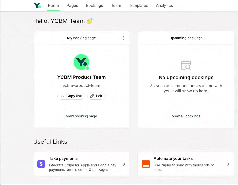 Pin your favorite booking page on the Home screen