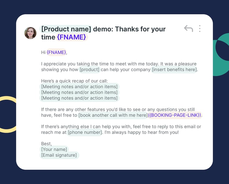 product demo email follow up template