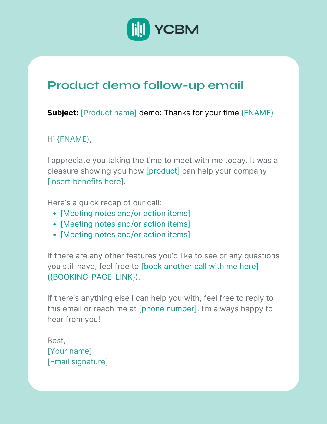 product demo follow-up email
