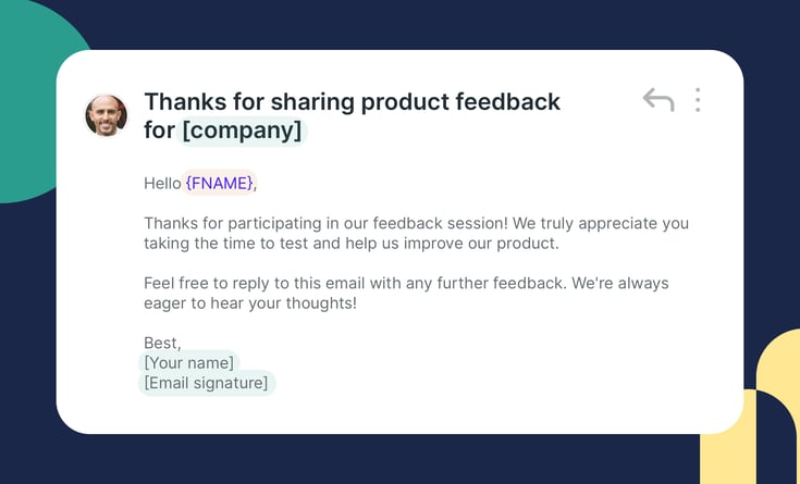 product feedback call email follow up template