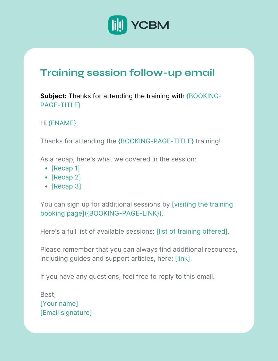 training session follow-up email