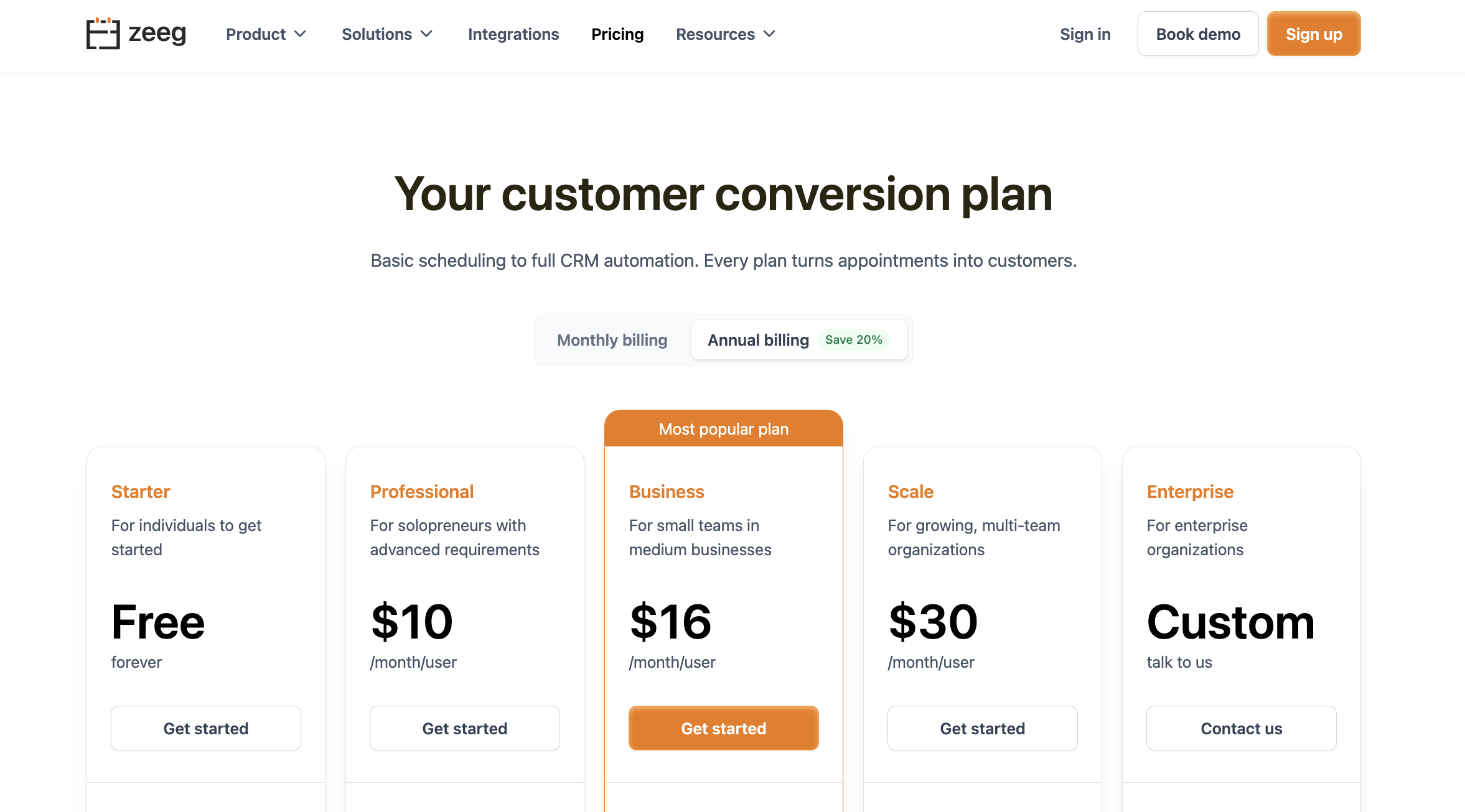 zeeg scheduling software pricing