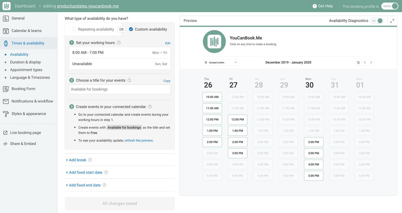 Complete control over your schedule