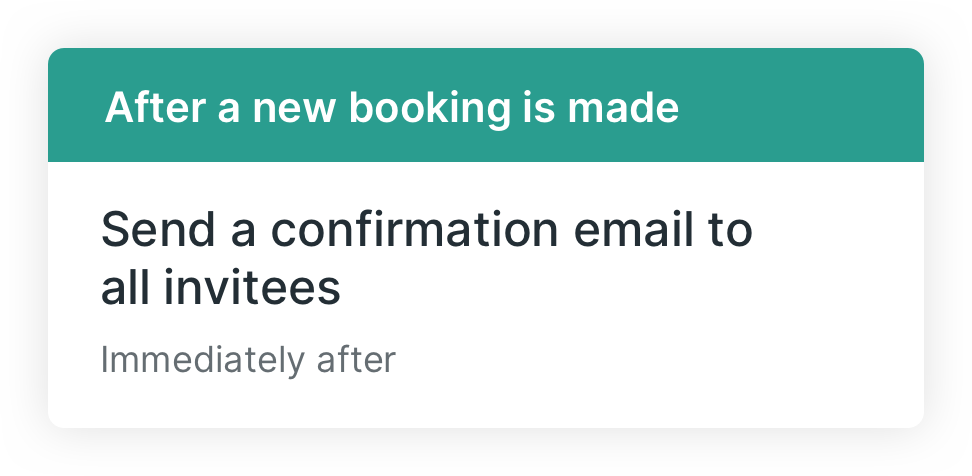 Send confirmations after the booking is made.